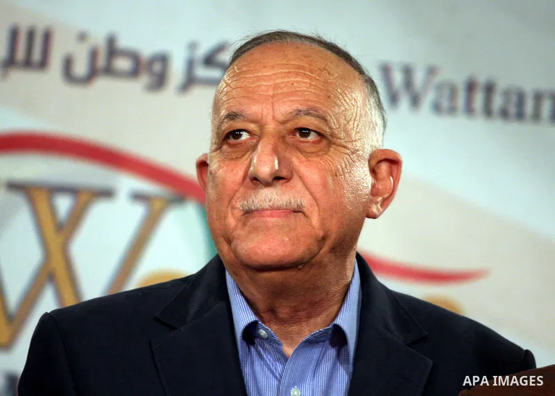 A members of the Palestinian Independants delegation, Mahdi Abed al-Hadi participates in a press conference in the West Bank city of Ramallah on April 28, 2011 to discuss the reconciliation between Fatah and Hamas. Pales...