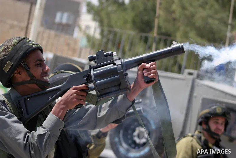 Protesters argue with Israeli soldiers during a demonstration against Israel's controversial separation barrier in the West Bank village of Maasarah, near the biblical town of Bethlehem on April 29, 2011.Israel says the...