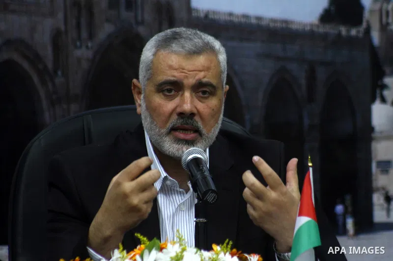 Palestinian prime minister in Gaza Strip, Ismail Haniya speaks during a meeting with journalists about the latest political development the Palestinian unity between Fatah and Hamas in Gaza city on May 2,2011. Photo by M...