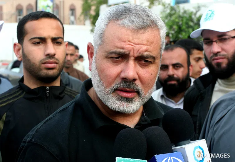 Palestinian prime minister in Gaza Strip, Ismail Haniya speaks to media during his participation in the project entitled "Gaza is the most beautiful despite the blockade" in Gaza city on May 02, 2011. Haniya condemned on...