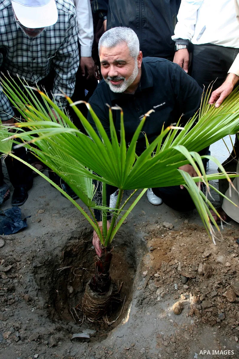 Palestinian prime minister in Gaza Strip, Ismail Haniya plants a tree during the project entitled "Gaza is the most beautiful despite the blockade" in Gaza city on May 02, 2011. Haniya condemned on Monday the U.S. killin...