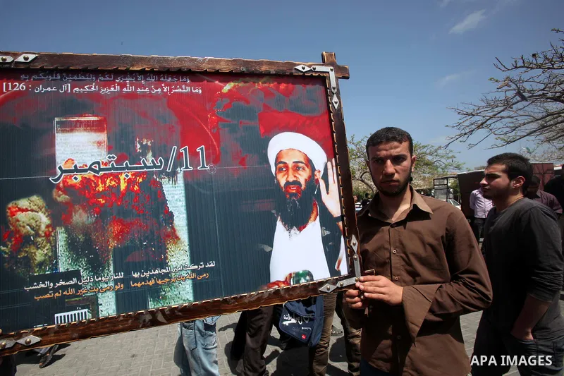 Palestinians shout anti-US slogans during a protest in Gaza City on May 3, 2011 after the killing of Osama Bin Laden by US Special Forces in a ground operation in Pakistan's hill station of Abbottabad. Pakistan said that...