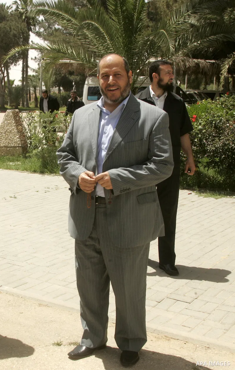 Senior member of the Islamic Hamas movement Khalil al-Hayeh arrives at the Rafah border terminal in the southern Gaza Strip on May 03, 2011 before crossing to Egypt, as Palestinian factions will ink a reconciliation deal...