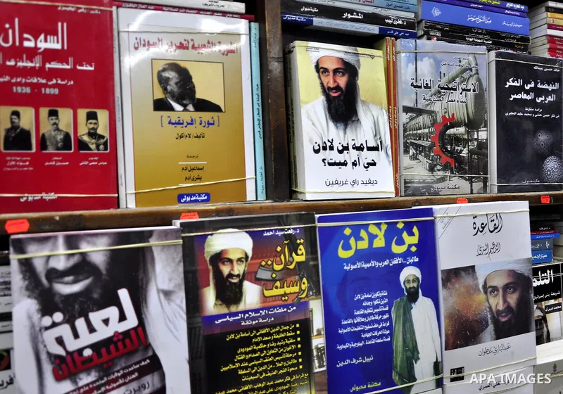 Books with the front page displaying Osama bin Laden are seen at a stall in Cairo, Egypt on May 3, 2011. Bin Laden was shot dead deep inside Pakistan in a night-time helicopter raid by US commandos on May 1, ending a dec...