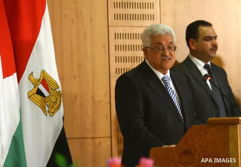 Palestinian President Mahmoud Abbas (Abu Mazen) delivers a speech during the signing of reconciliation agreement in Cairo, Egypt on May 4,2011. Fatah and Hamas officials lead a ceremony celebrating the signing of a recon...