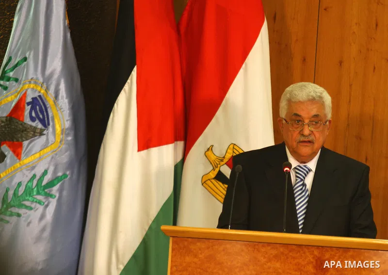 Palestinian president Mahmud Abbas delivers a speech during a reconciliation ceremony between the Fatah party and the Hamas movement in the Egyptian capital Cairo on May 4, 2011. Fatah and Hamas officials lead a ceremony...