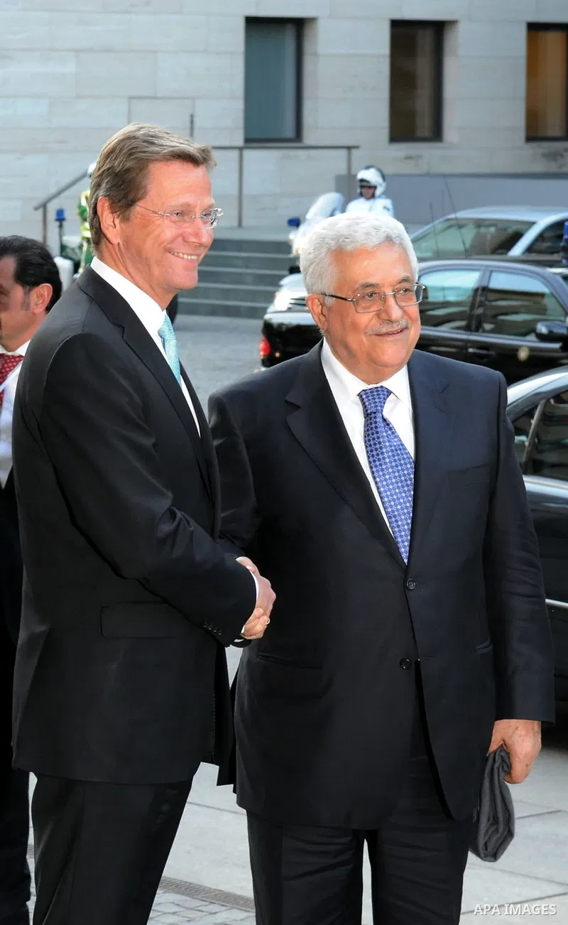 Palestinian President Mahmoud Abbas (Abu Mazen) during a meeting with German Foreign Minister Gedo Vistervlh in Berlin, on May 4, 2011. Photo by Thaer Ganaimin