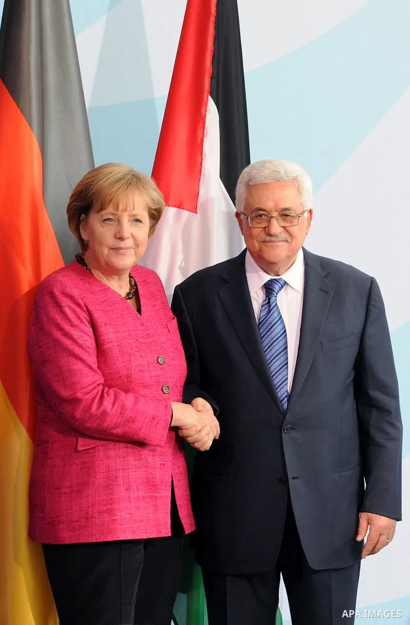 Palestinian President Mahmud Abbas meets with German Chancellor Angela Merkel at the chancellery on May 5, 2011 in Berlin. Germany stressed that it would not recognise a Palestinian state without Israel's acceptance afte...