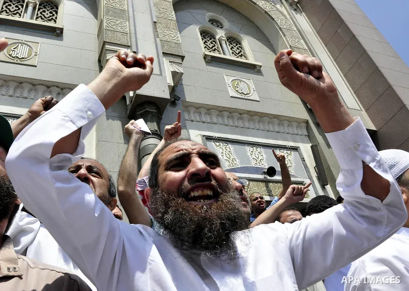 Egyptian Islamist groups chant anti-American slogans as they protest the killing of al-Qaida leader Osama Bin Laden, following the Friday prayer in the Nour mosque in Cairo, Egypt, Friday, May 6, 2011. Al-Qaida on Friday...