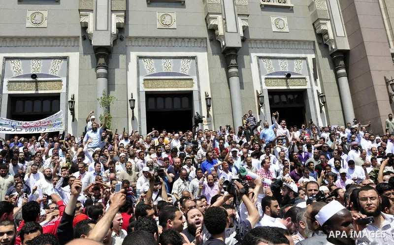 Egyptian Islamist groups chant anti-American slogans as they protest the killing of al-Qaida leader Osama Bin Laden, following the Friday prayer in the Nour mosque in Cairo, Egypt, Friday, May 6, 2011. Al-Qaida on Friday...