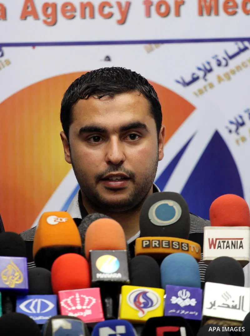 Palestinian coalition coordinator to protect the reconciliation , Ramadan Razeq delivers speech during a press conference in Gaza city on May 8,2011. Photo by Mohammed Asad
