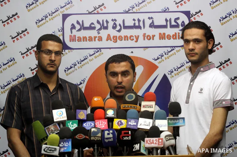 Palestinian coalition coordinator to protect the reconciliation , Ramadan Razeq delivers speech during a press conference in Gaza city on May 8,2011. Photo by Mohammed Asad