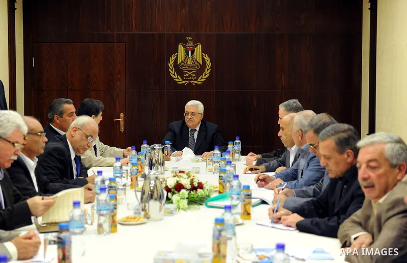 Palestinian President Mahmoud Abbas (Abu Mazen) during a meeting with the Central Committee of the Fatah movement in the West Bank city of Ramallah on May 8, 2011. Photo by Thaer Ganaim