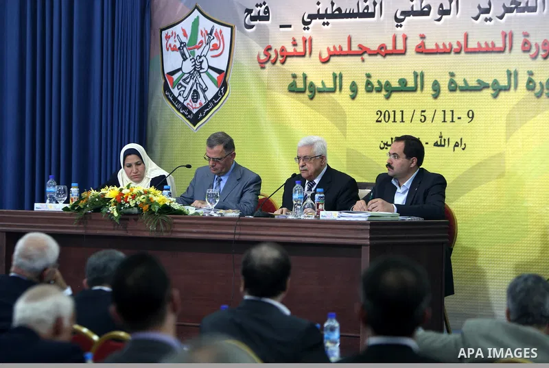 Palestinian President Mahmoud Abbas attends Fatah Revolutionary council meeting in the West Bank city of Ramallah, May 9, 2011. Photo by Thaer Ganaim