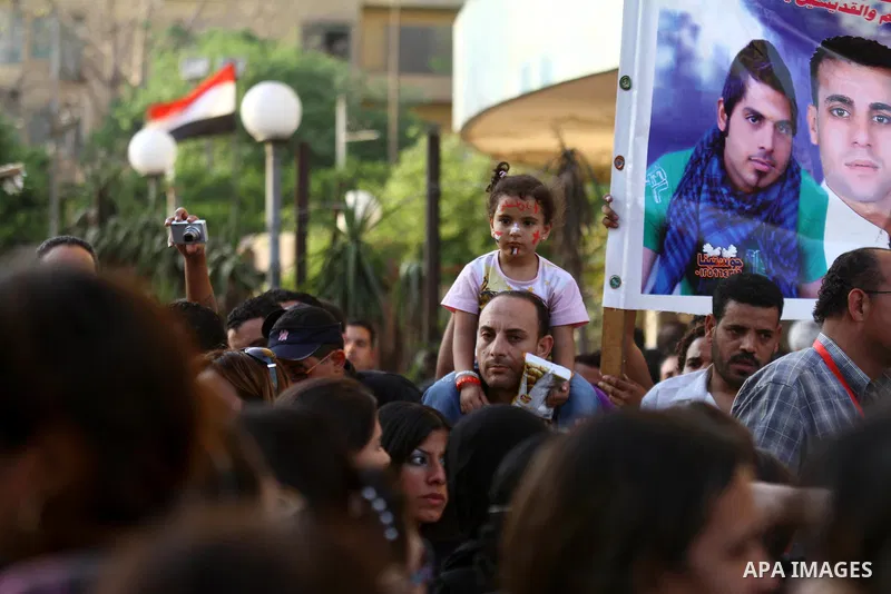 Egyptian Christians protest in front of the state television building in Cairo on May 9, 2011 against recent attempts to trigger sectarian conflict in the country, as the government has vowed to use an "iron fist" to ens...