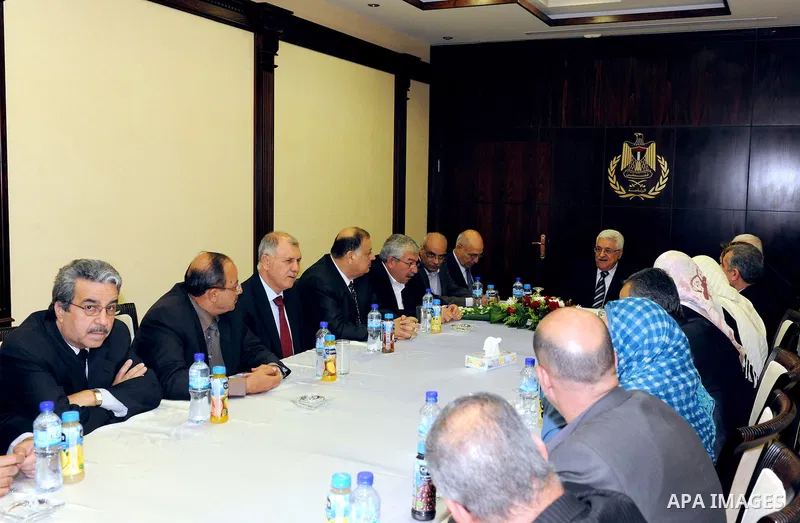Palestinian President Mahmoud Abbas (Abu Mazen) during a meeting of the members of the Revolutionary Council in the West Bank city of Ramallah on May 12, 2011. Photo by Mohammed Atiq
