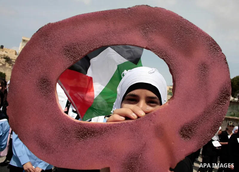 Palestinians take part in a demonstration to mark the 63th anniversary of "Nakba" (catastrophe), in the West Bank city of Bethlehem, on May 12, 2011. Nakba means "catastrophe" in reference to the birth of the state of Is...