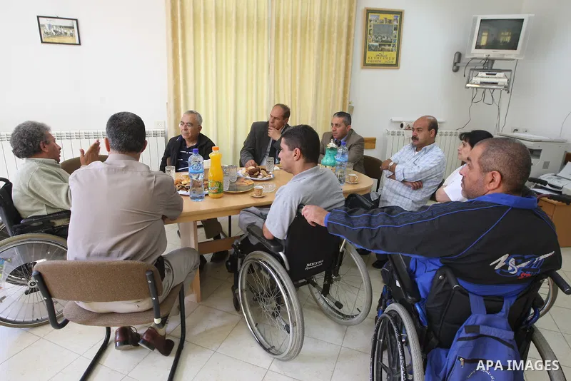 Palestinian Prime Minister, Salam Fayyad visits Bethlehem disabled sport club in the West Bank city of Bethlehem on May 12,2011. Photo by Mustafa Abu Dayeh