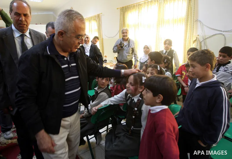 Palestinian Prime Minister, Salam Fayyad visits Orphans Care Association in the West Bank city of Bethlehem on May 12,2011. Photo by Mustafa Abu Dayeh