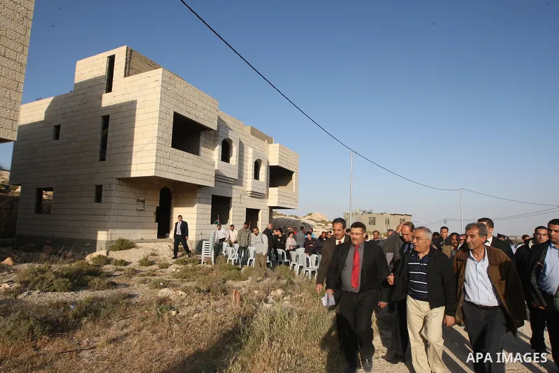 Palestinian Prime Minister, Salam Fayyad attends the opening ceremony of Khalil al-Louz Housing Project in the West Bank city of Bethlehem on May 12,2011. Photo by Mustafa Abu Dayeh