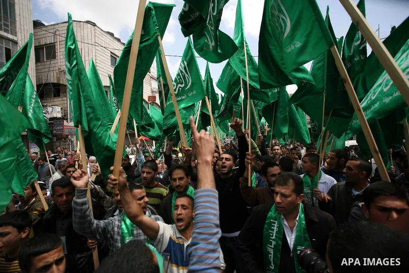 Palestinian supporters of Hamas Islamist movement attend a rally to mark the 63th anniversary of "Nakba" (catastrophe) on May 13, 2011 in the West Bank city of Ramallah. Nakba means "catastrophe" in reference to the birt...