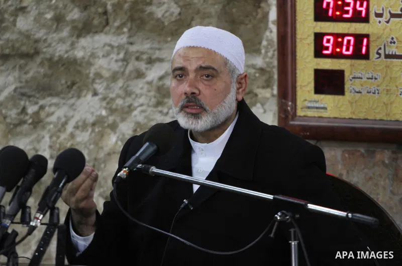 Palestinian Prime Minister in Gaza, Ismail Haneiyah, during leads fajr prayer on May 15, 2011. To commemorate the anniversary of Nakba, 63 "catastrophe", where delivers a speech on this occasion in the great Omari Mosque...
