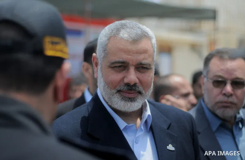 Palestinian Prime Minister of Gaza, Ismail Haniya visits the port of Gaza during the ceremony to deliver fishing boats for fishermen in Gaza city on May 16, 2011. Photo by Mustafa Hassona