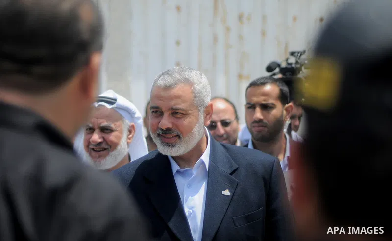 Palestinian Prime Minister of Gaza, Ismail Haniya visits the port of Gaza during the ceremony to deliver fishing boats for fishermen in Gaza city on May 16, 2011. Photo by Mustafa Hassona