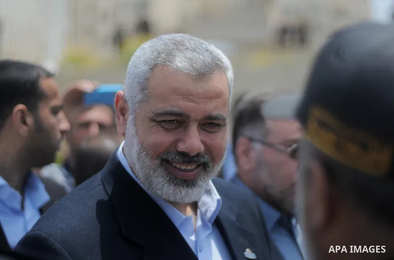 Palestinian Prime Minister of Gaza, Ismail Haniya visits the port of Gaza during the ceremony to deliver fishing boats for fishermen in Gaza city on May 16, 2011. Photo by Mustafa Hassona