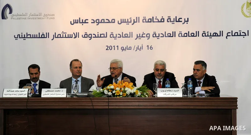 Paletinian President Mahmoud Abbas (Abu Mazen) during a session of the palestinian Investment Fund, in the west bank city of Ramallah on May 16, 2011. Photo by Mohammed Atiq