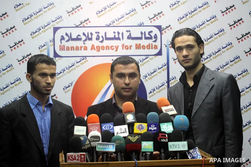 Palestinian coalition coordinator to protect the reconciliation, Ramadan Razeq delivers speech during a press conference in Gaza city on May 17,2011. Photo by Mohammed Asad