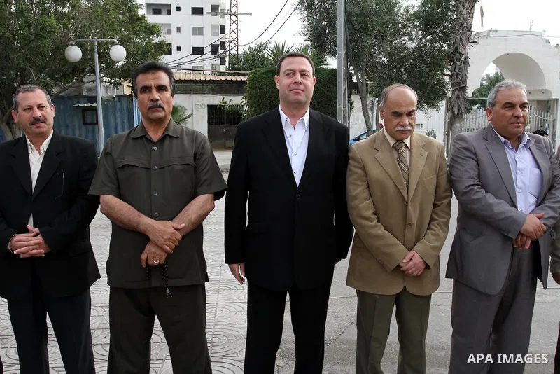 Palestinian factions leaders and legislative council members participate in Gaza city on May 17,2011 in the condolences tent for the martyrs killed in the border between Syria, Lebanon and Israel during rallies to mark 6...