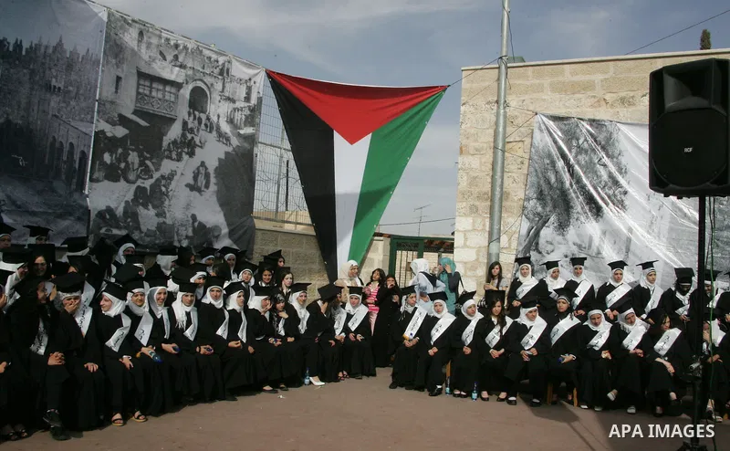 Students attending the closing ceremony of high school in the Association of Muslim young women in East Jerusalem on May 26, 2011. Photo by Mahfouz Abu Turk