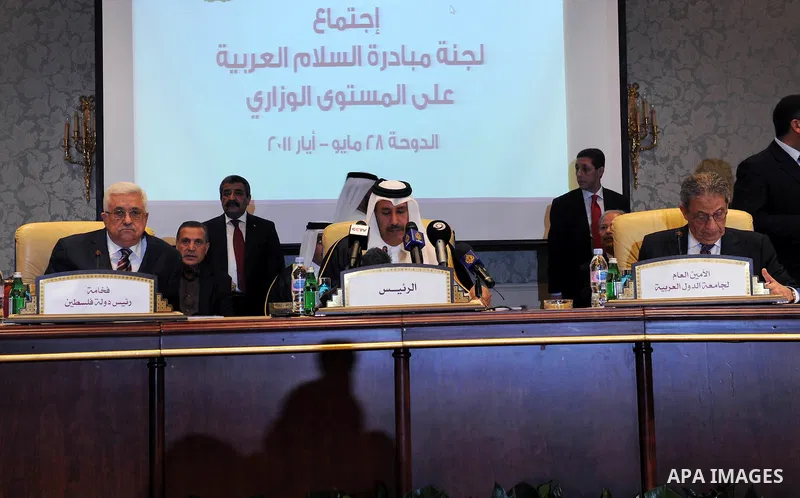 Palestinian President Mahmoud Abbas (Abu Mazen) participates in the Arab Monitoring Committee meeting in Doha on May 28, 2011. Photo by Thaer Ganaim