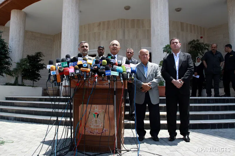 Fatah's commissioner of International relations, Nabil Shaath during a press conference on May 29, 2011 in Gaza City. during the second visit to the Gaza Strip since the reconciliation agreement between Fatah and Hamas f...