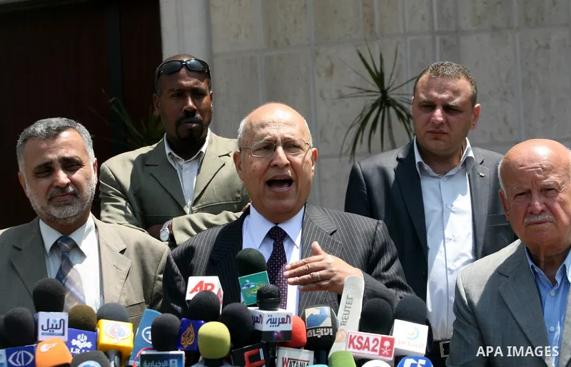 Fatah's commissioner of International relations, Nabil Shaath during a press conference on May 29, 2011 in Gaza City. during the second visit to the Gaza Strip since the reconciliation agreement between Fatah and Hamas f...