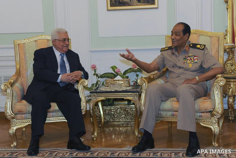 Palestinian President Mahmoud Abbas (Abu Mazen) during a meeting with leader of the Egyptian military, Field Marshal Tantawi, in Cairo on May 30, 2011. Photo by Thaer Ganaim