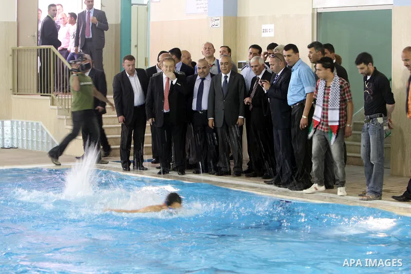 Palestinian Prime Minister Salam Fayyad, during the opening of the center project Tariq ibn Ziyad Community in the west bank city of Hebron on May 30, 2011. Photo by Mustafa Abu Dayeh