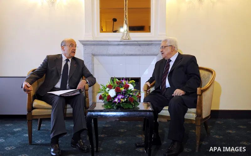 Palestinian President Mahmoud Abbas (Abu Mazen) during a meeting with the Minister of Foreign Affairs of France, Elaine Juppe in Rome on June 1, 2011. Photo by Thaer Ganaim