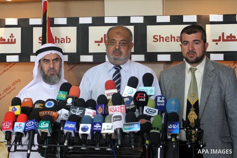 The Committee on Health in the Palestinian Legislative Council display a speech during a press conference about the lack of medicine in Gaza city on Jun 2, 2011. Photo by Mohammed Asad