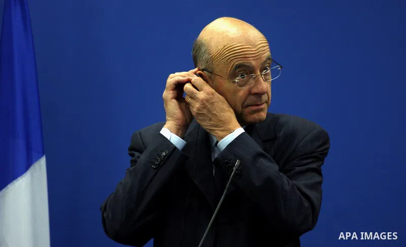 France's Foreign Minister, Alain Juppe during a press conference in the West Bank city of Ramallah on June 2, 2011. as Juppe announced France is ready to host a Middle East peace conference before the end of July in a bi...