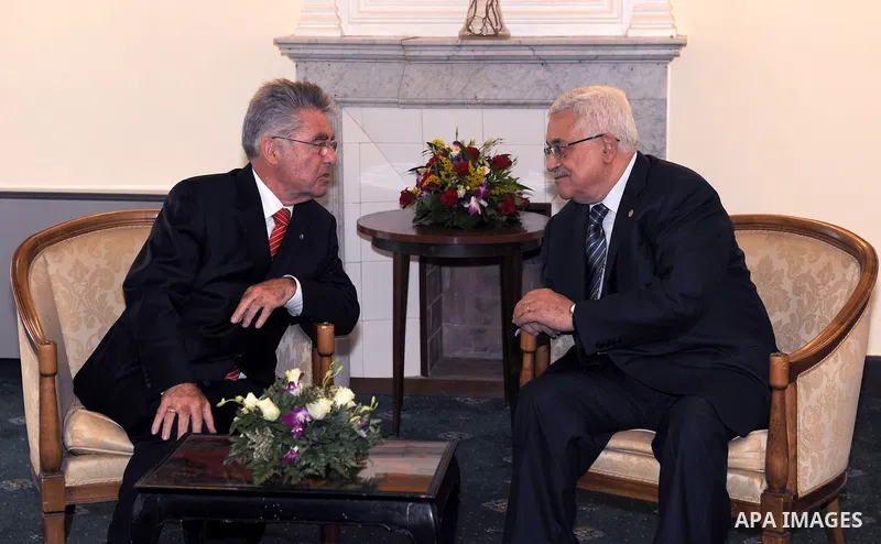 Palestinian president Mahmud Abbas meets with the Austrian President, Heinz Fischer on June 2, 2011 in Rome. Photo by Thaer Ganaim