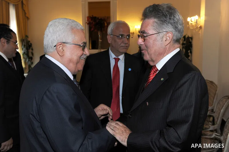 Palestinian president Mahmud Abbas meets with the Austrian President, Heinz Fischer on June 2, 2011 in Rome. Photo by Thaer Ganaim