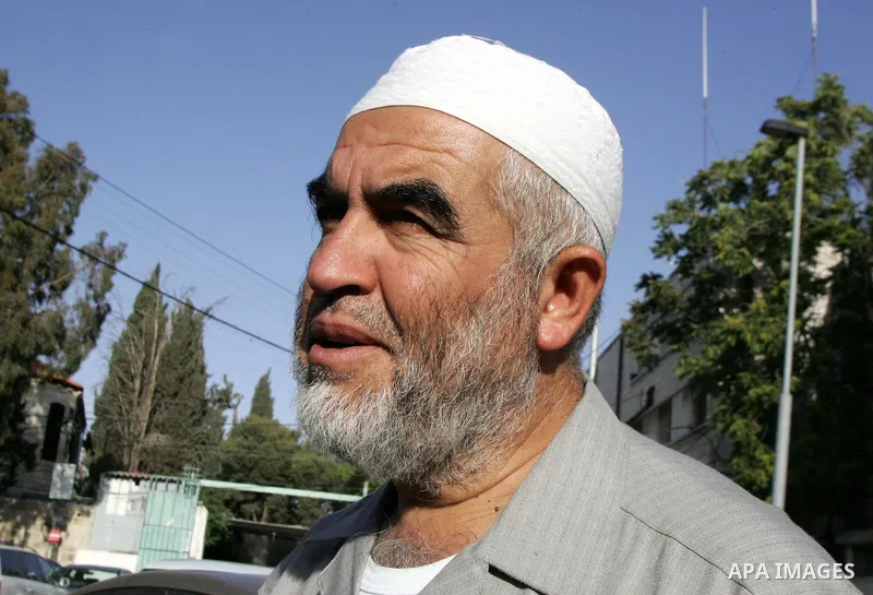 Sheikh Raed Salah, head of the radical wing of the Islamic Movement in Israel participates in a meeting in the old city of Jerusalem, on June 5, 2011 as Israeli security forces go on high alert while Palestinian activist...