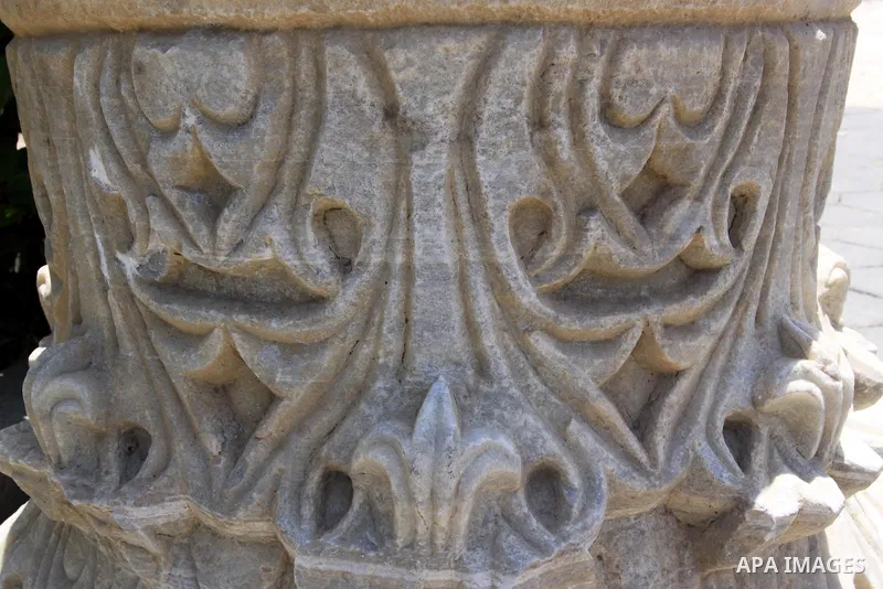 Ancient artifacts recently discovered, base and crown of the ancient columns in Gaza city on June 9, 2011. This Ancient artifacts back to the Byzantine period by more than 1200 years. Photo by Mohammed Asad