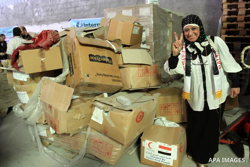 A convoy of "Miles of Smiles 3" distribute about 15 small vehicles and other health-care supplies for the impoverished Palestinian territory on June 20, 2011. coming yesterday from Egypt to Gaza strip according to a Hama...