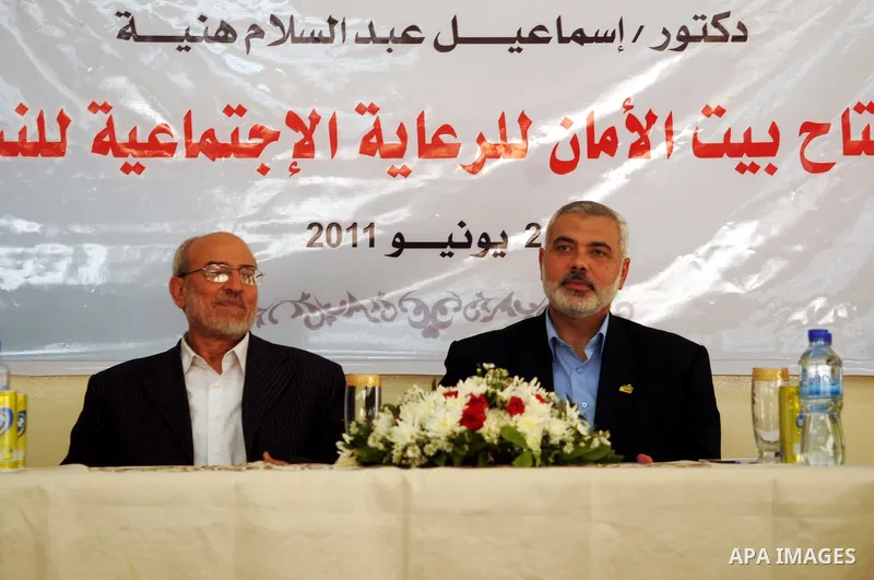 Palestinian Prime Minister in Gaza, Ismail Haniya during opening house safety for the welfare of women and Mustafa Al-Rafii school for the Deaf in Gaza city on June 22, 2011. Photo by Mohammed Ostaz