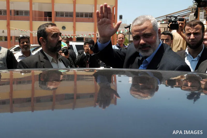 Palestinian Prime Minister in Gaza, Ismail Haniya during opening house safety for the welfare of women and Mustafa Al-Rafii school for the Deaf in Gaza city on June 22, 2011. Photo by Mohammed Ostaz