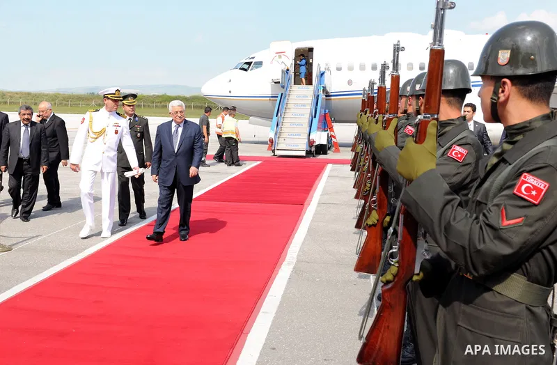 Palestinian President Mahmoud Abbas (Abu Mazen) arrives to the Turkish capital of Ankara on Jun 22,2011. Photo by Thaer Ganaim