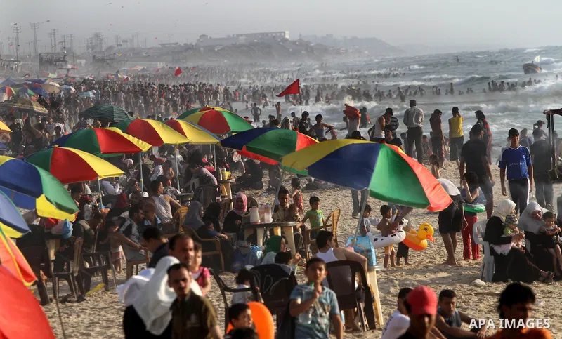 Palestinians enjoy a day at the beach in Gaza City on June 24, 2011. Photo by Mohammed Asad